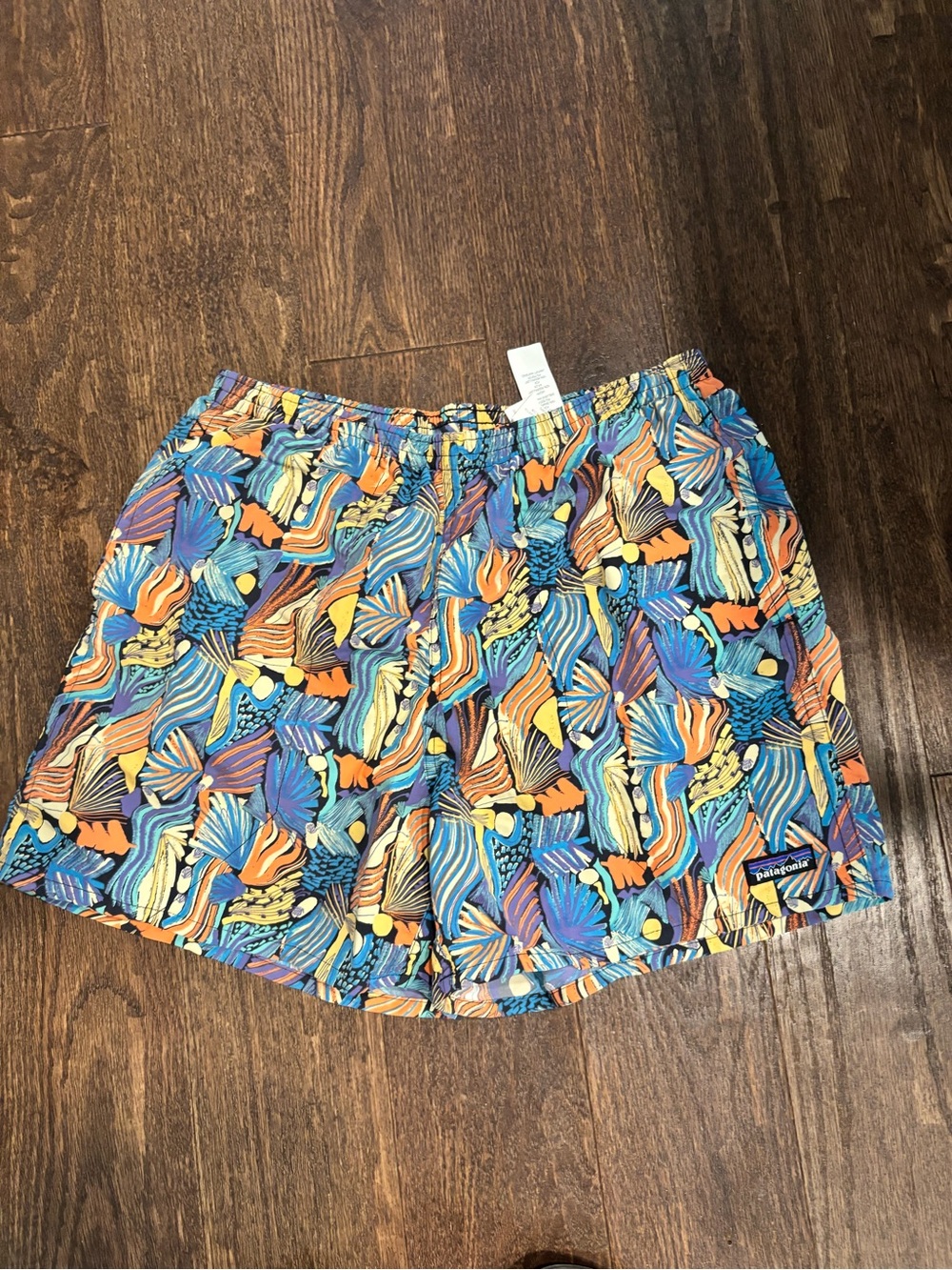Patagonia Men’s  Blue Orange Multicolor Surf-Print Shorts